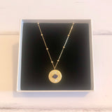 Blue Metanoia Necklace in box