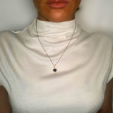 Blue Sundar Necklace on model