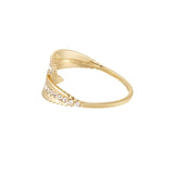 Side of gold feather ring