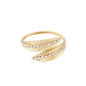 Gold feather ring