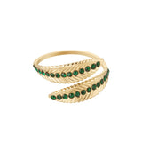 Green feather ring