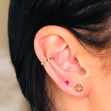Rose Violet Earrings as a stack